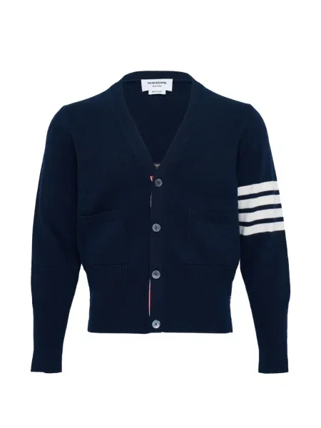Cardigan Thom Browne cu decolteu în V albastru