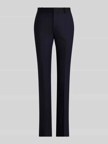 Spodnie garniturowe o kroju slim fit z mieszanki wełny Lauren Ralph Lauren granatowe