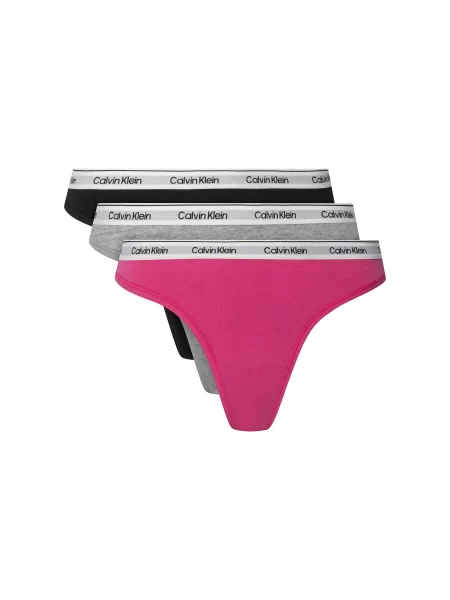 Calvin Klein Underwear Siaurikės margai pilka / neoninė violetinė / juoda balta