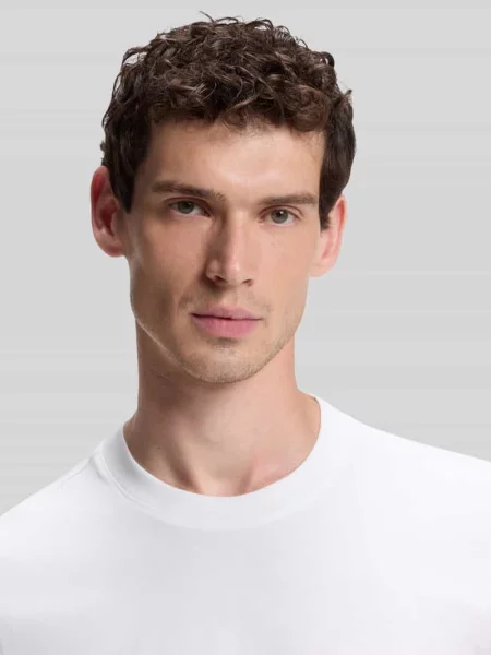 T-shirt o kroju regular fit z czystej bawełny model Thompson Hugo biała
