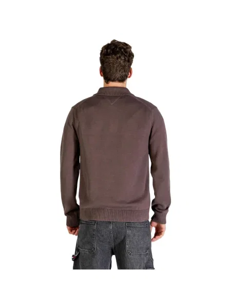 Tommy Jeans Pulover ESSENTIAL maro negru