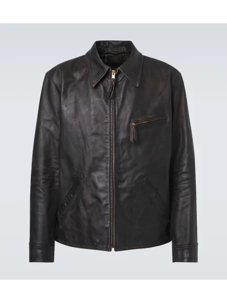 Usnjena jakna Rrl črna