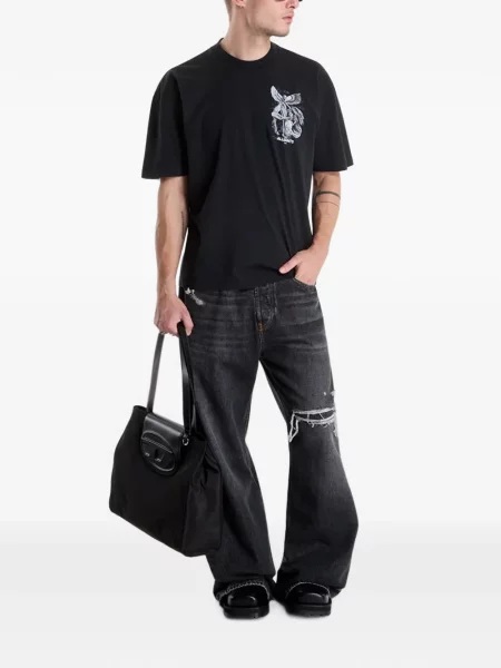 Tricou Allsaints cu imagine negru