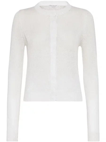 Cardigan Brunello Cucinelli alb