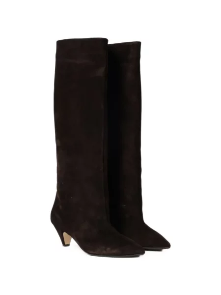 Botine Anna F. din piele de căprioară maro