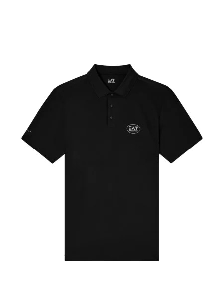 Scurt tricou polo Ea7 Emporio Armani cu imagine negru