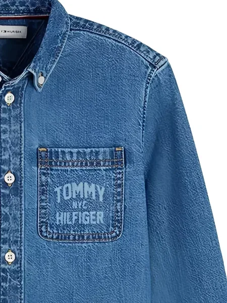 Дънкова риза Tommy Hilfiger синьо
