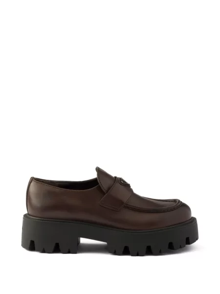 Pantofi loafer Prada din piele maro