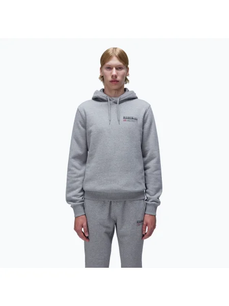 Мъжки суитшърт Napapijri B-Kasba Hint medium grey melange сиво