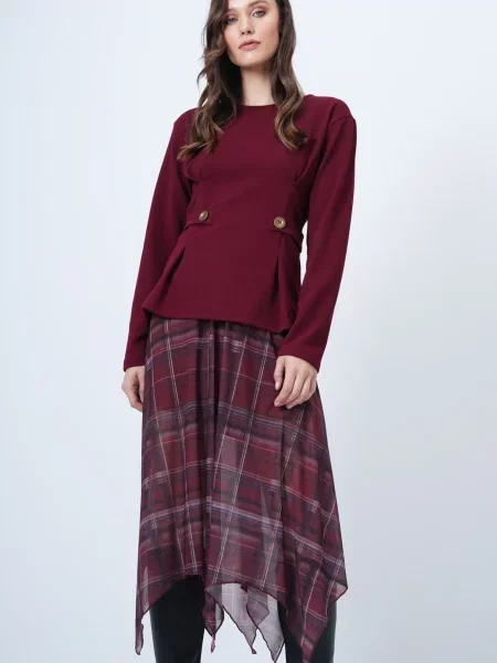 Trend Alaçatı Stili Bluză burgundy roșu