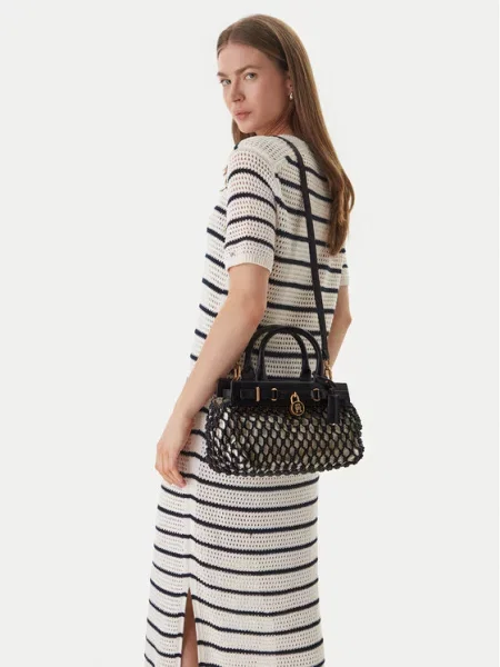 Tommy Hilfiger Kabelka American Icon Mini Tote Macrame čierna