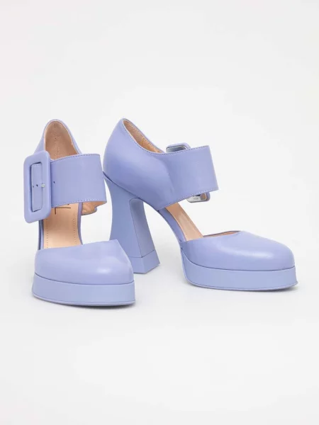 Шкіряні туфлі AGL JANIS блок фіолетовий