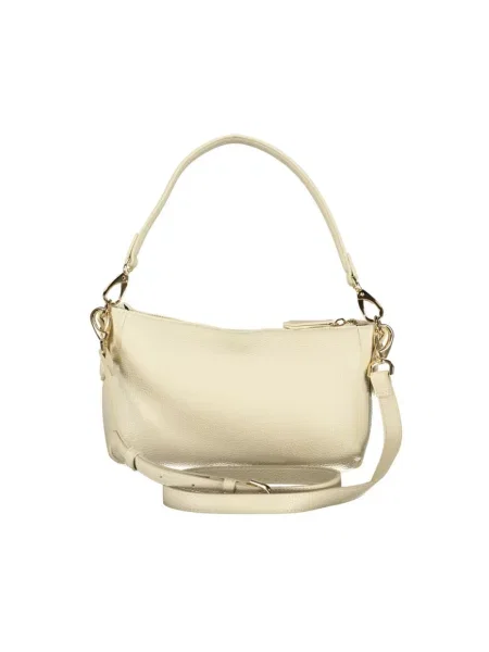 Lniana torebka Valentino Bags beżowa