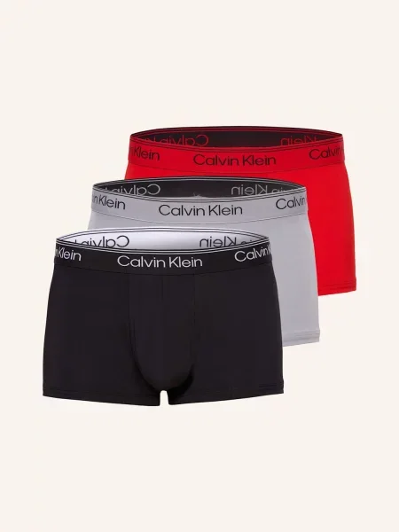 Calvin Klein Bokserki Microfiber Stretch 3 Szt. rot czarne