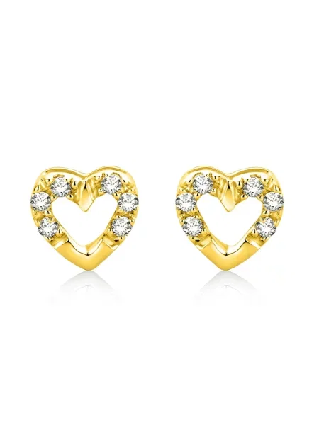 DIAMANT LETERNEL Fülbevalók Ohrringe aus Gelbgold mit Diamant Herz-Design arany