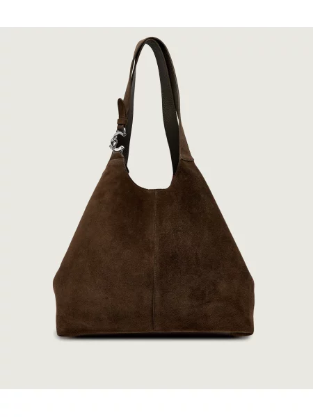 Coccinelle Geantă shopper + borsetă Coccinelle C-Easy | piele întoarsă verde