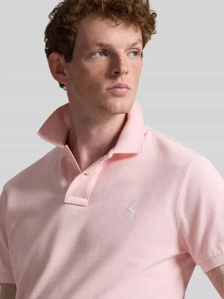 Koszulka polo o kroju Regular Fit z czystej bawełny Polo Ralph Lauren różowa