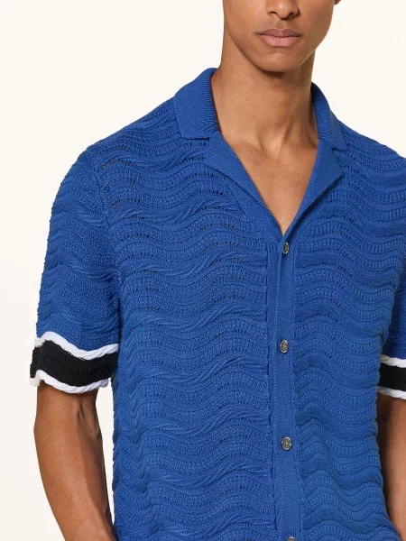 Reiss Pletená Košile Ciro Regular Fit modrá černá bílá