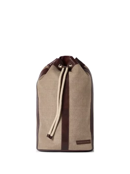 Rucsac Brunello Cucinelli din canvas cu cordon