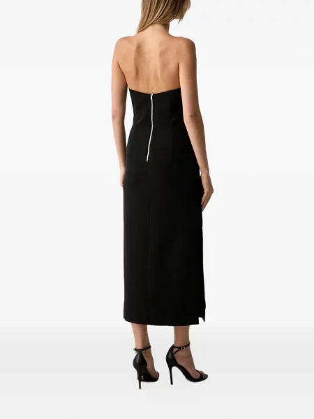 Rochie midi Bardot fără bretele negru