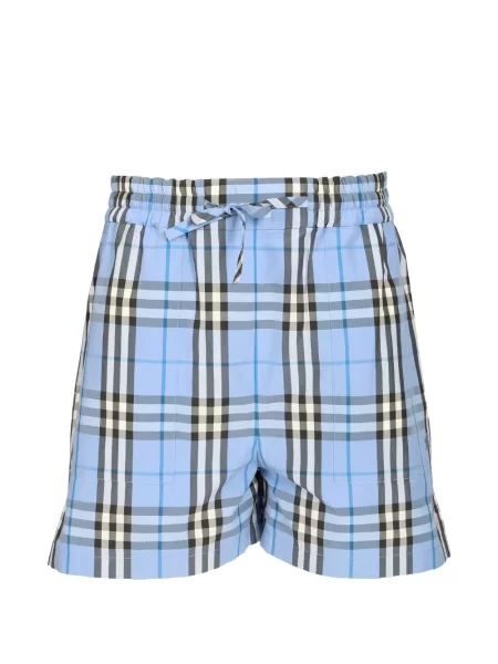 Pantaloni scurți Burberry în carouri cu imagine cu cordon albastru