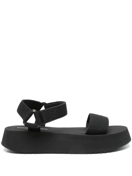 Sandale Calvin Klein Jeans din canvas negru