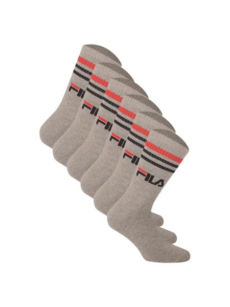 FILA Sportovní ponožky šedá / červená černá
