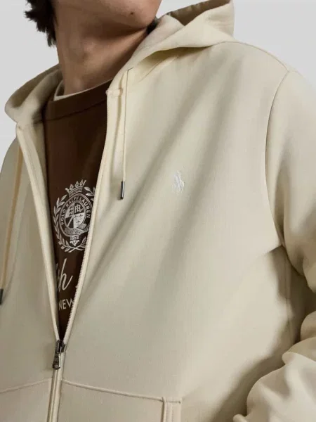 Polo Ralph Lauren bluza rozpinana z kapturem beżowa
