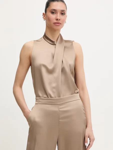 HUGO Bluza z odkritimi rameni bež