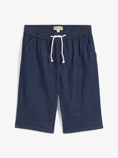 Szorty dżinsowe ze stretchem z gumką w talii regular fit niebieskie