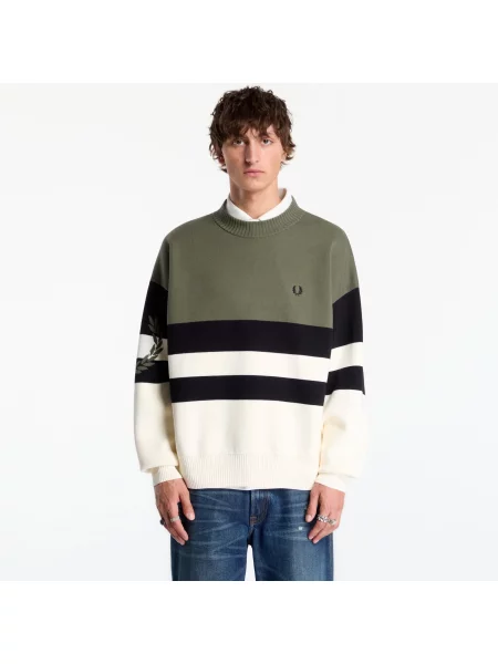 Pulover FRED PERRY Tipped Graphic Jumper Lrl Wrth Green L verde