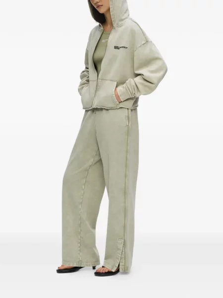 Бягане панталон Karl Lagerfeld Jeans зелено