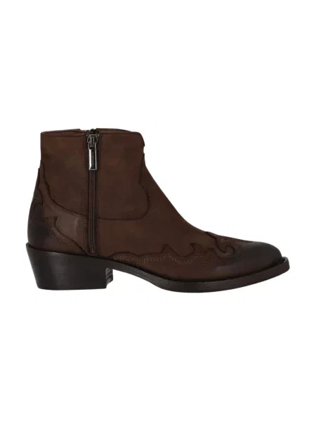 Buty do kostki Duccio Del Duca skórzane brązowe