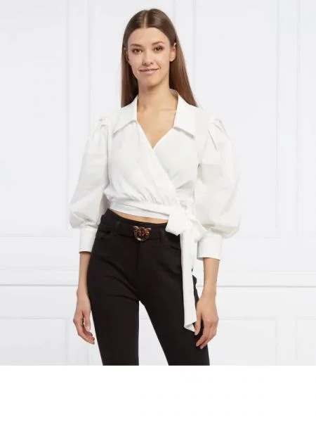 Pinko hanorac CROTONE 3 | Cropped Fit alb