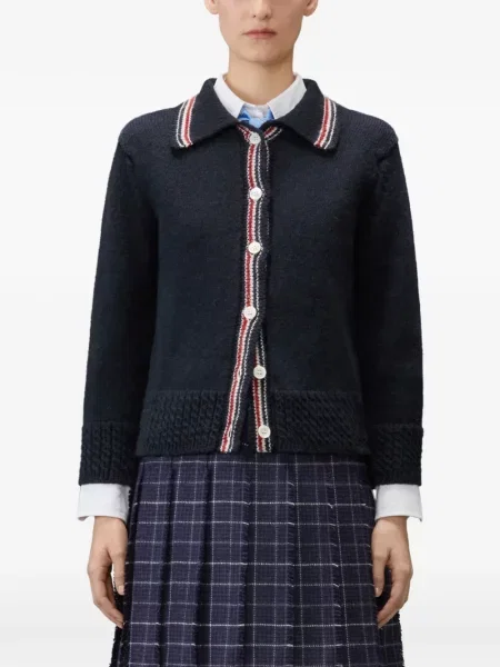 Cardigan Thom Browne tricotate albastru