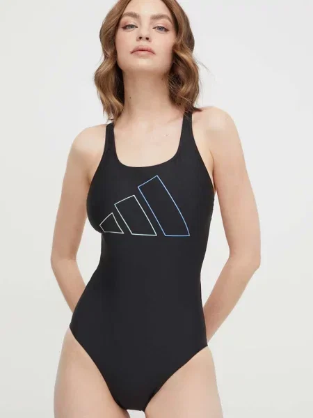 Jednodílné plavky adidas Performance Big Bars měkký košík černá