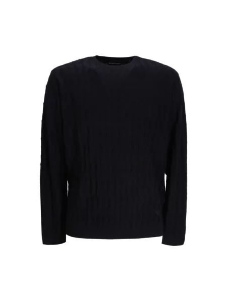Sweter Emporio Armani wełniany niebieski
