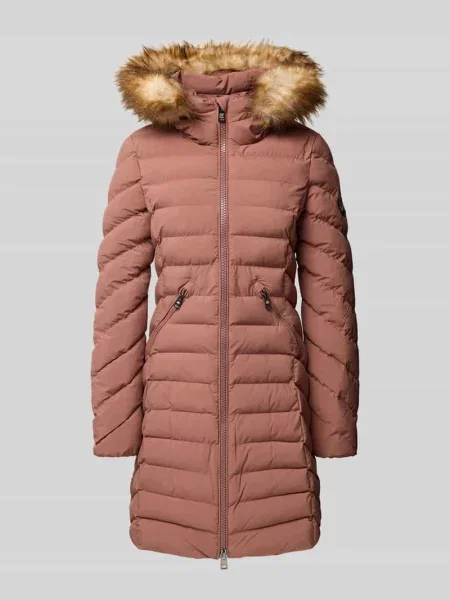 Płaszcz pikowany o kroju regular fit z obszyciem ze sztucznego futra model ‘Fuji’ Superdry