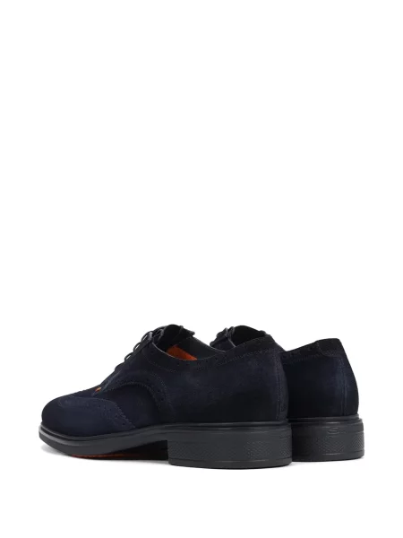 Pantofi derby Santoni din piele albastru