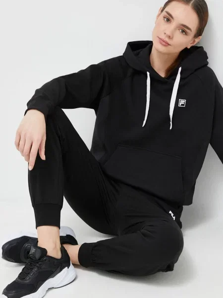 Суичър с качулка Fila с качулка черно