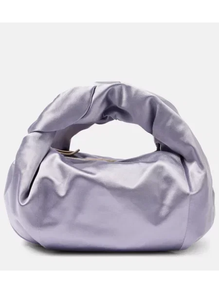 Satenska torbica Dries Van Noten vijolična