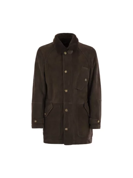 Kurtka Brunello Cucinelli zamszowa brązowa