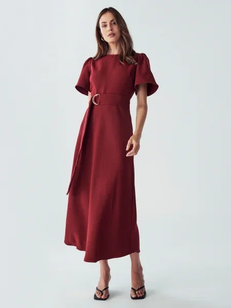 Willa Rochie de cocktail Shila carmin roșu