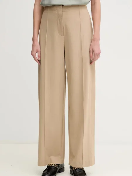 Mos Mosh pantaloni femei lat high waist bej