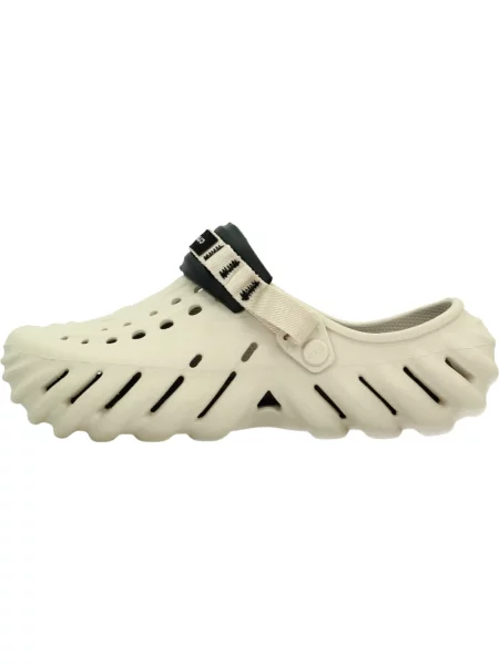 Crocs klapki Echo Clog damskie na platformie beżowy