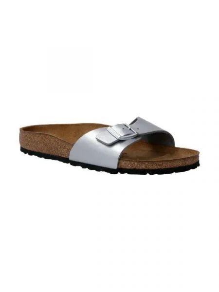 Birkenstock șlapi Madrid | narrow fit | z dodatkiem skóry argintiu