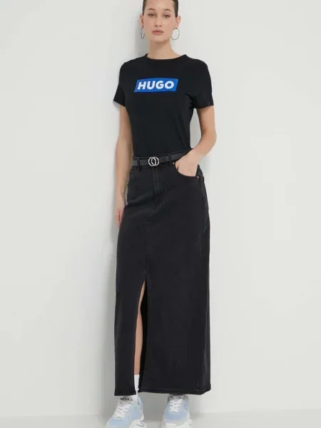 HUGO Blue Tričko Classic modrá biela čierna