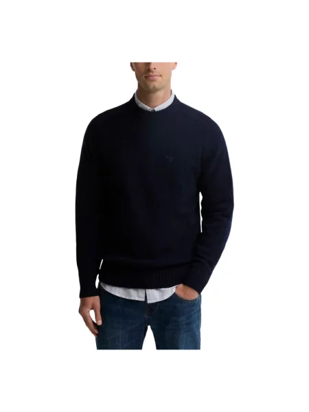 Sweter Barbour wełniany niebieski