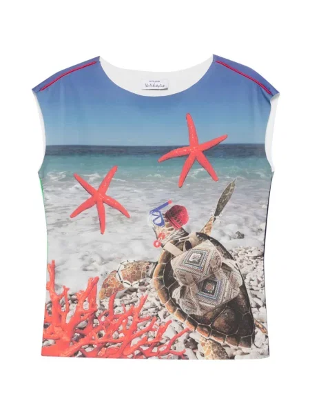 Top The Artistylist fără mâneci cu imagine albastru