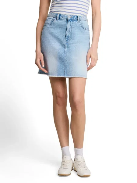 TOM TAILOR DENIM Sijonas tamsiai džinso mėlyna